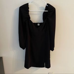 Wilfred Aritzia puff sleeve black bustier dress